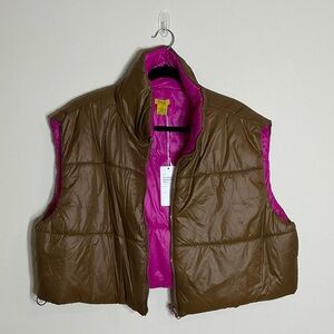 Daisy Pink and Brown Reversible Vest